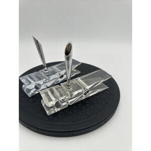 2 Vintage Oversized Clear Lucite Acrylic Clothespin Paperweight Desk Item